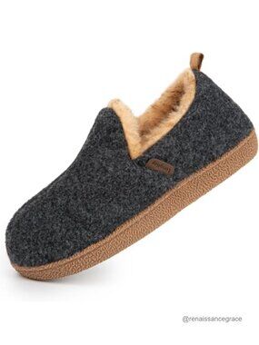 Felt Bootie Slippers Warm Winter Cozy House Shoes Memory Foam Non-Slip